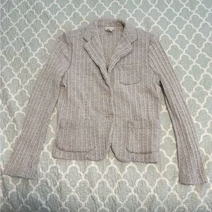 Worthington Light Gray Cable Knit Blazer